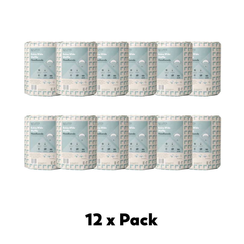 12-pack of extra wide waffle headbands.