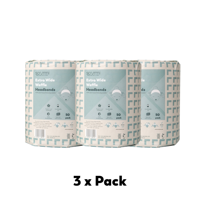 Three packs of Scrummi Extra Wide Waffle Headbands.