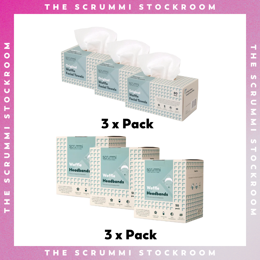 Single-use Biodegradable Facial Towels & Headbands - Small Bundle