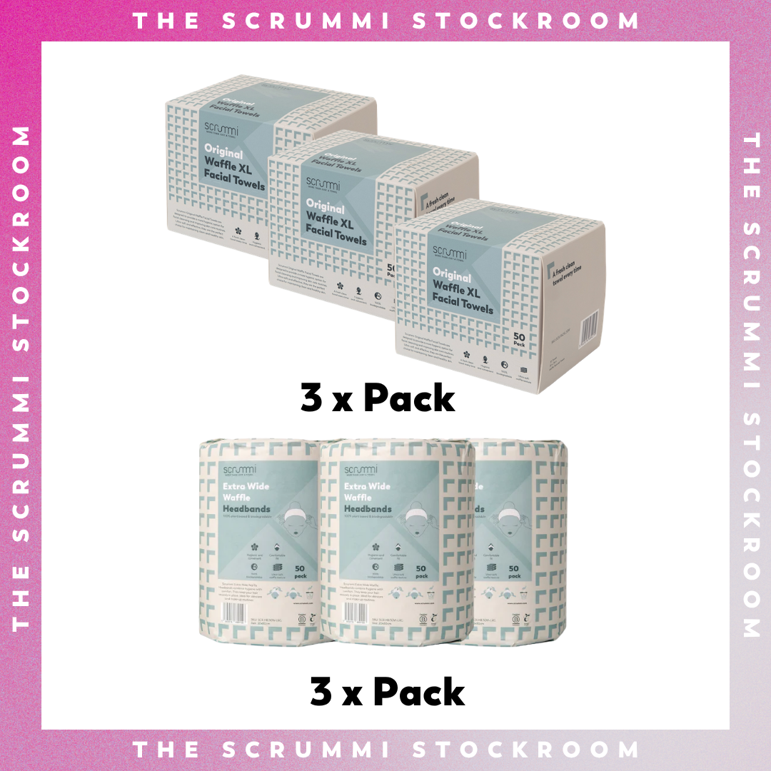 Hygienic Biodegradable XL Facial Towels & XL Headbands - Small Bundle